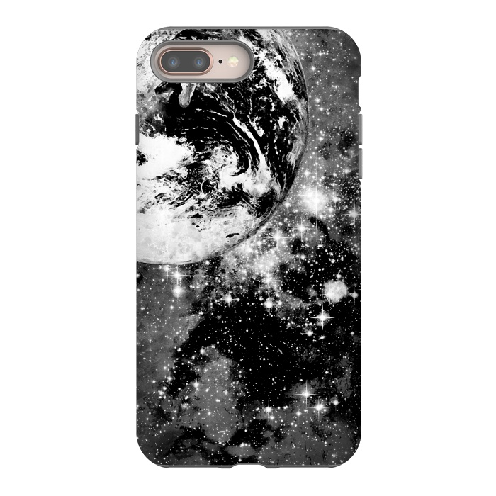 iPhone 7 plus StrongFit Earth in space - Black and white graphic by Oana 