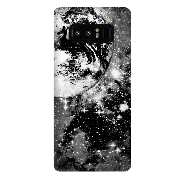 Galaxy Note 8 StrongFit Earth in space - Black and white graphic by Oana 