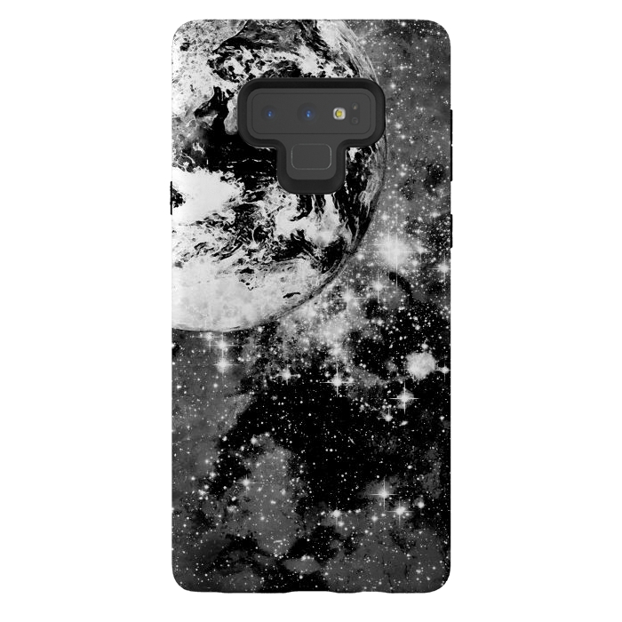 Galaxy Note 9 StrongFit Earth in space - Black and white graphic by Oana 