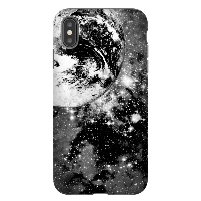 iPhone Xs Max StrongFit Earth in space - Black and white graphic by Oana 