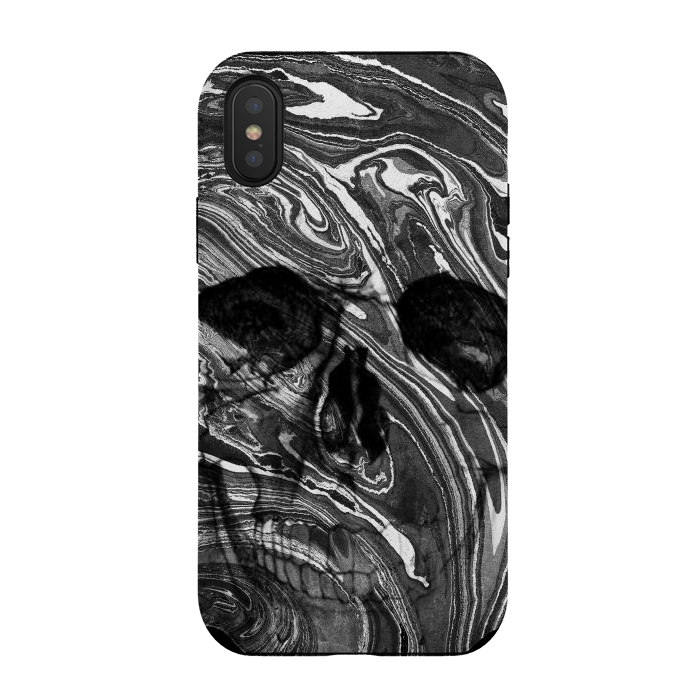 iPhone Xs / X StrongFit Dark marble skull by Oana 