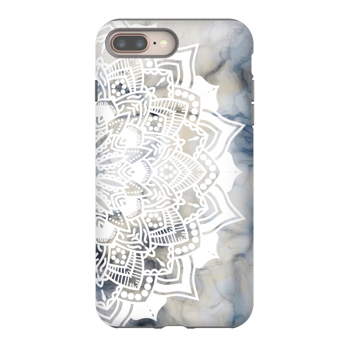 iPhone 7 plus StrongFit White lace mandala on painted marble by Oana 
