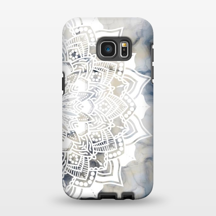 Galaxy S7 EDGE StrongFit White lace mandala on painted marble by Oana 