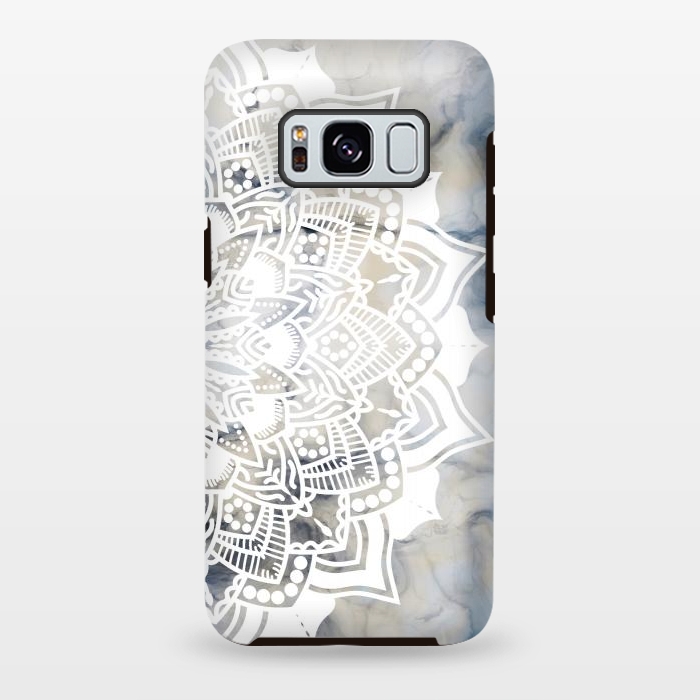Galaxy S8 plus StrongFit White lace mandala on painted marble by Oana 