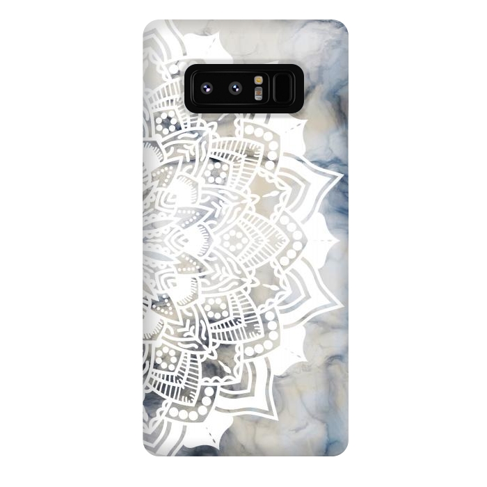 Galaxy Note 8 StrongFit White lace mandala on painted marble by Oana 