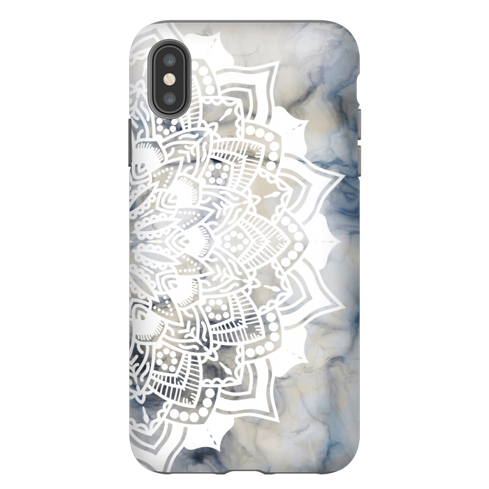 iPhone Xs Max StrongFit White lace mandala on painted marble by Oana 