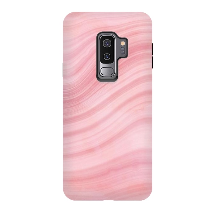 Galaxy S9 plus StrongFit Light Pink Mermaid Waves Marble by  Utart