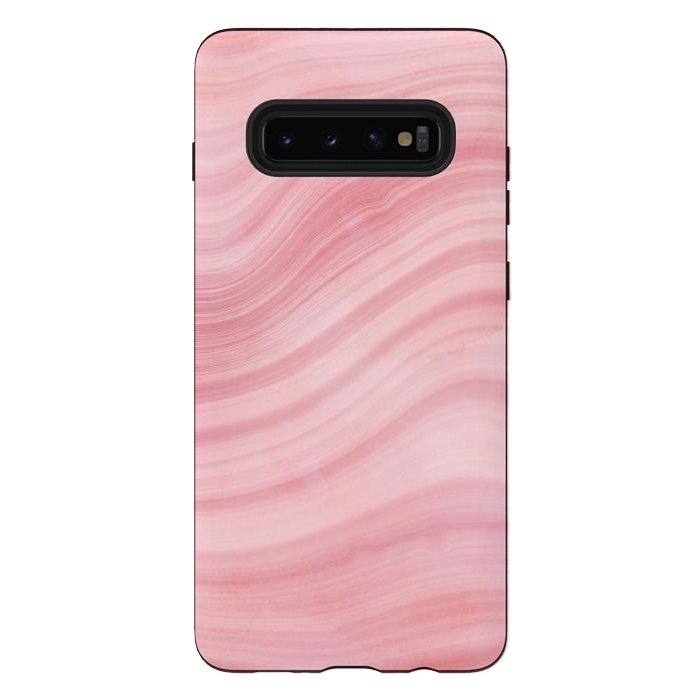 Galaxy S10 plus StrongFit Light Pink Mermaid Waves Marble by  Utart