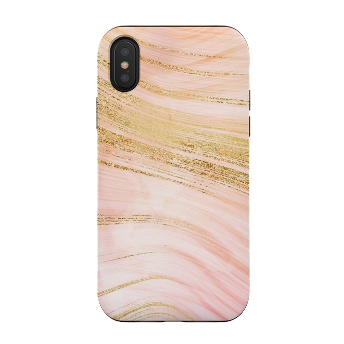 iPhone Xs / X StrongFit Pink Mermaid Lush Marble with Faux Gold Veins by  Utart