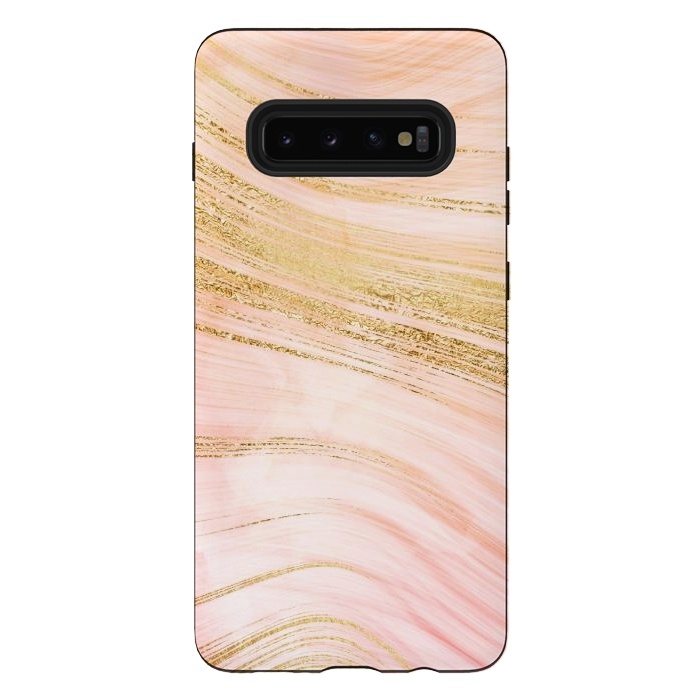 Galaxy S10 plus StrongFit Pink Mermaid Lush Marble with Faux Gold Veins by  Utart