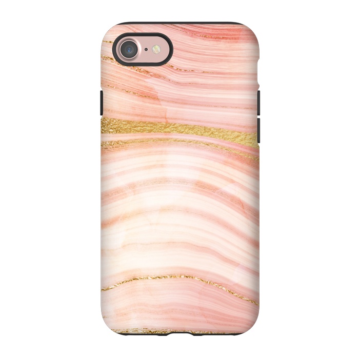 iPhone 7 StrongFit Blush Mermaid Marble with Faux Gold Veins by  Utart