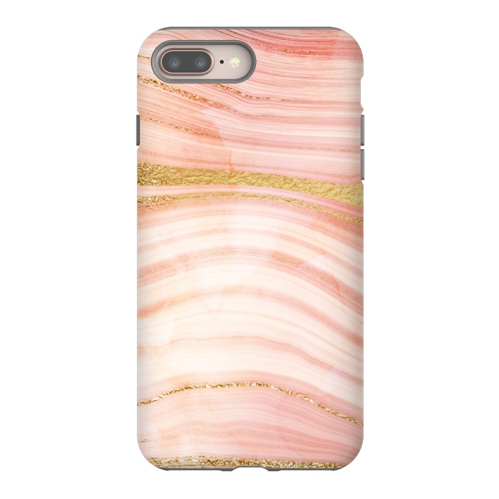 iPhone 7 plus StrongFit Blush Mermaid Marble with Faux Gold Veins by  Utart
