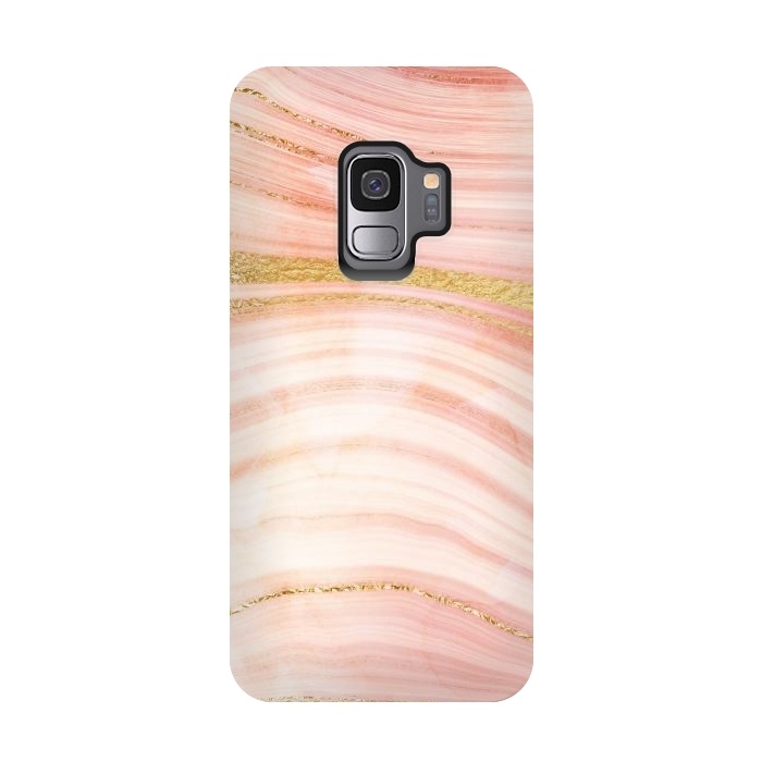 Galaxy S9 StrongFit Blush Mermaid Marble with Faux Gold Veins by  Utart
