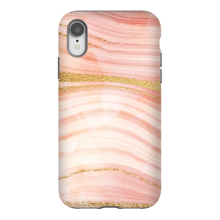 iPhone Xr StrongFit Blush Mermaid Marble with Faux Gold Veins by  Utart