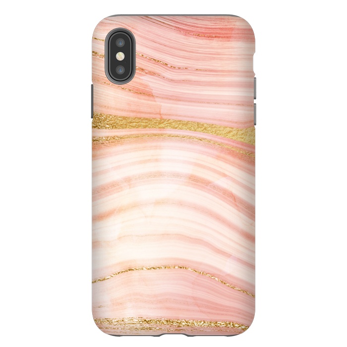 iPhone Xs Max StrongFit Blush Mermaid Marble with Faux Gold Veins by  Utart