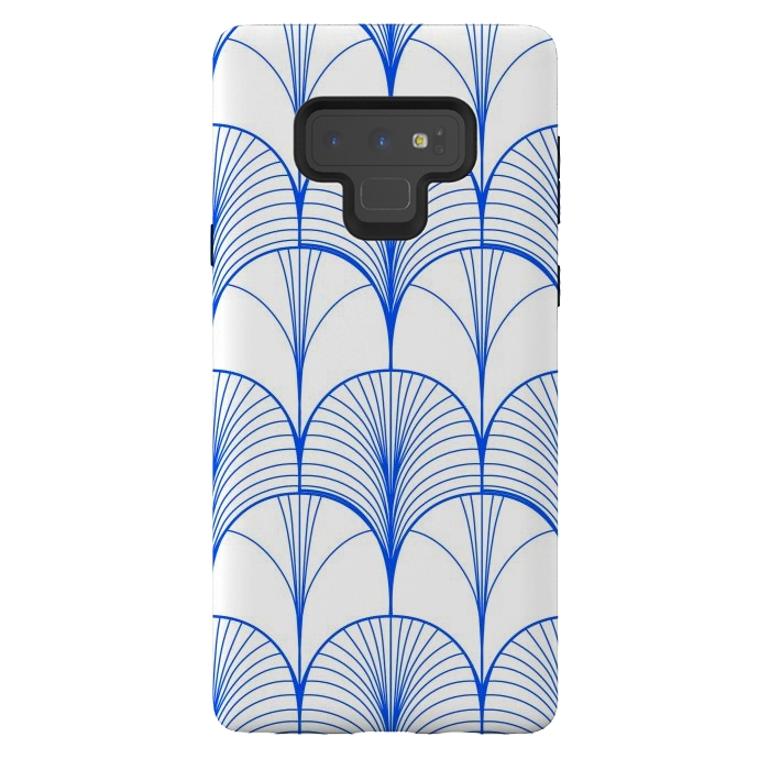Galaxy Note 9 StrongFit Art Deco Blue by Uma Prabhakar Gokhale