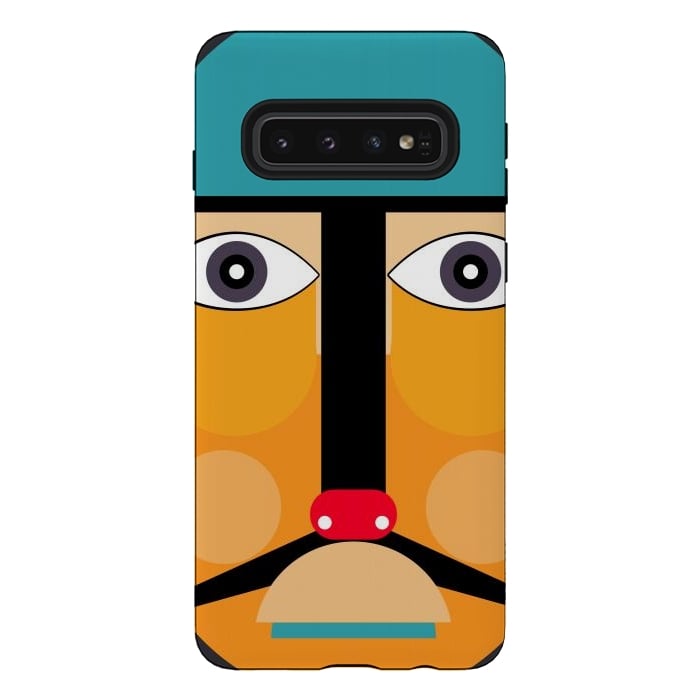 Galaxy S10 StrongFit geometry tribal face by TMSarts