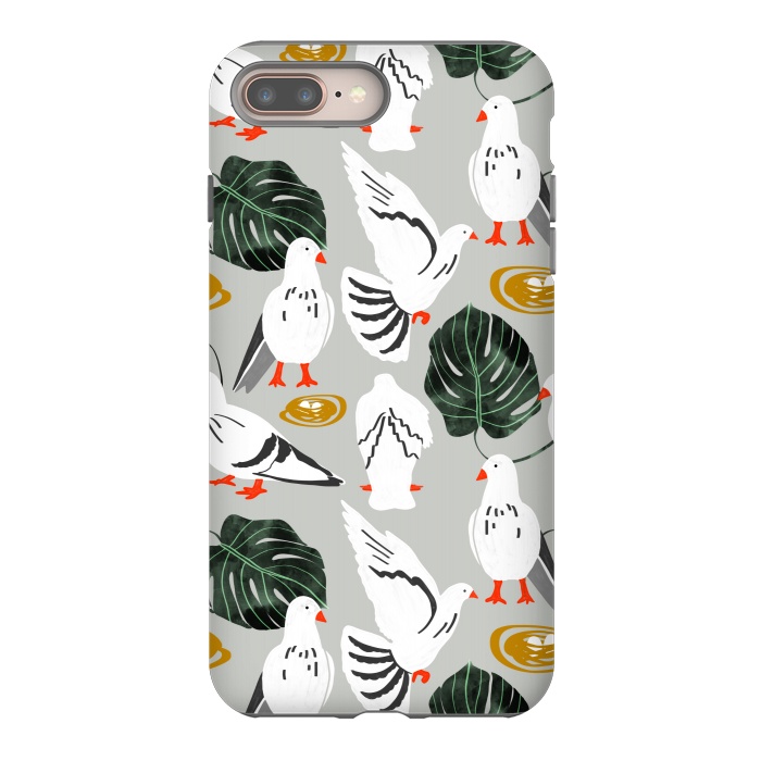 iPhone 7 plus StrongFit White Pigeons by Uma Prabhakar Gokhale