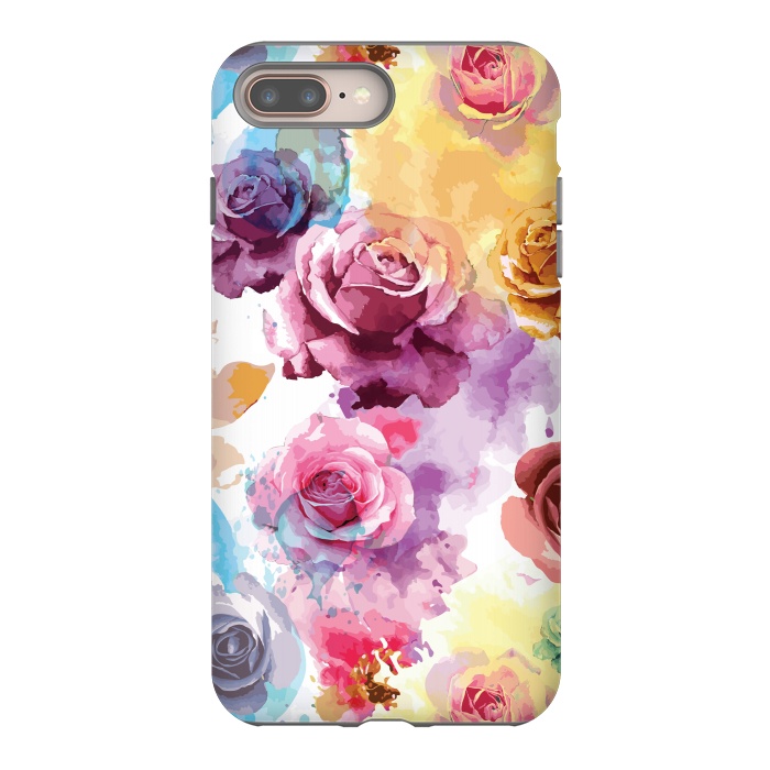 iPhone 7 plus StrongFit Watercolor Roses by Bledi