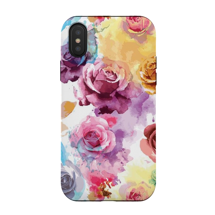 iPhone Xs / X StrongFit Watercolor Roses by Bledi