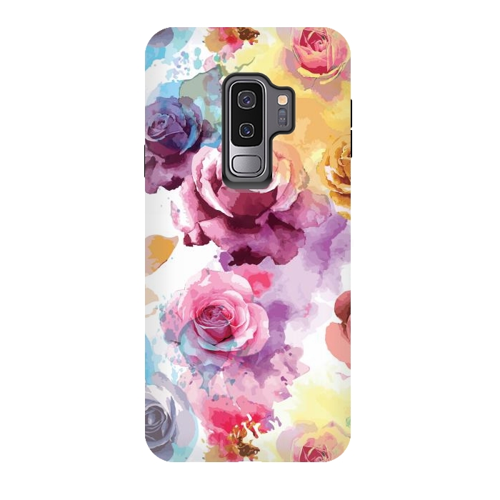 Galaxy S9 plus StrongFit Watercolor Roses by Bledi