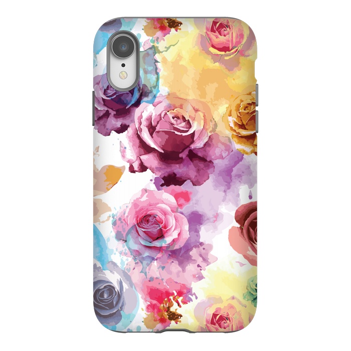 iPhone Xr StrongFit Watercolor Roses by Bledi