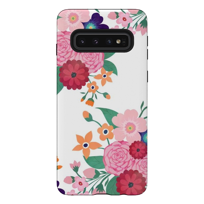 Galaxy S10 StrongFit Pretty summer flowers design  by InovArts