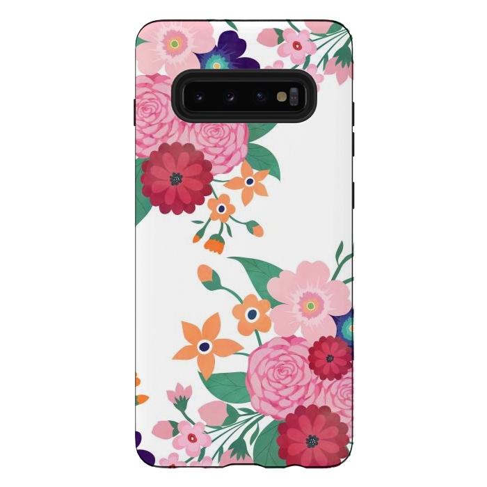 Galaxy S10 plus StrongFit Pretty summer flowers design  by InovArts