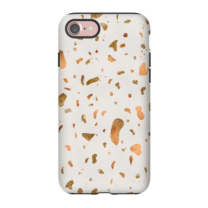 iPhone 7 StrongFit Cream Terrazzo with gold and copper spots by  Utart