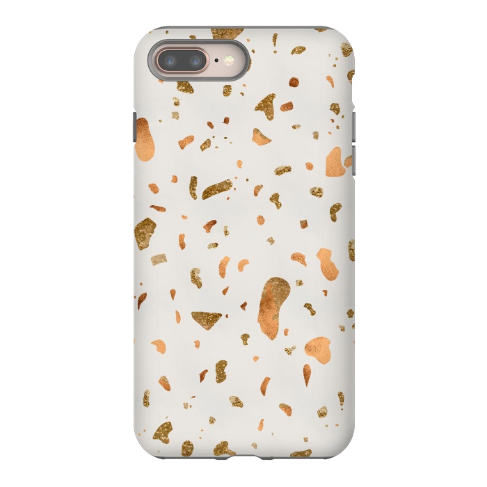iPhone 7 plus StrongFit Cream Terrazzo with gold and copper spots by  Utart