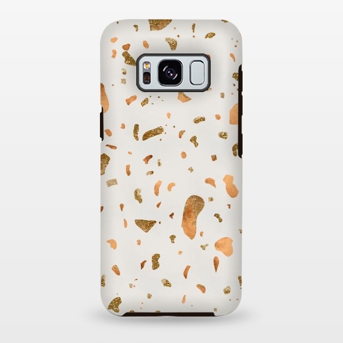 Galaxy S8 plus StrongFit Cream Terrazzo with gold and copper spots by  Utart