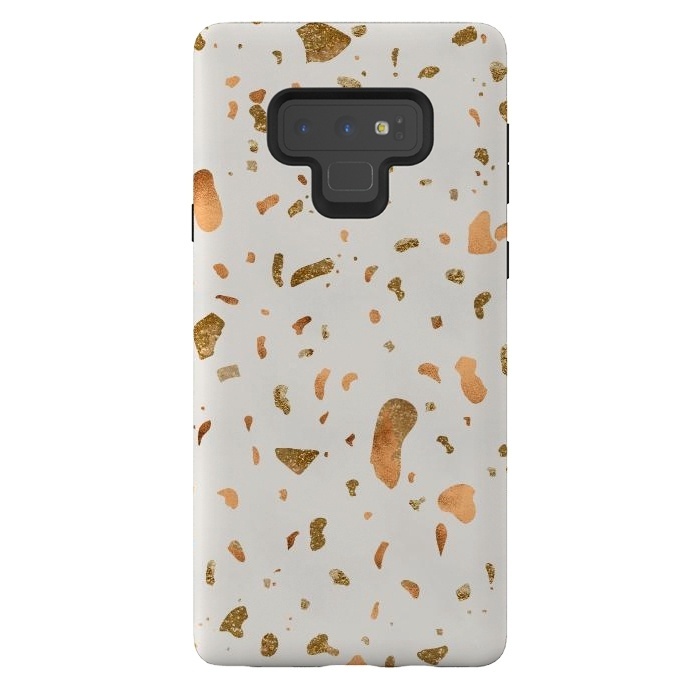 Galaxy Note 9 StrongFit Cream Terrazzo with gold and copper spots by  Utart