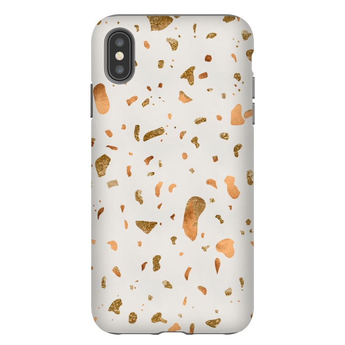 iPhone Xs Max StrongFit Cream Terrazzo with gold and copper spots by  Utart