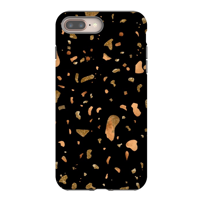 iPhone 7 plus StrongFit Black Terrazzo with gold and copper spots by  Utart