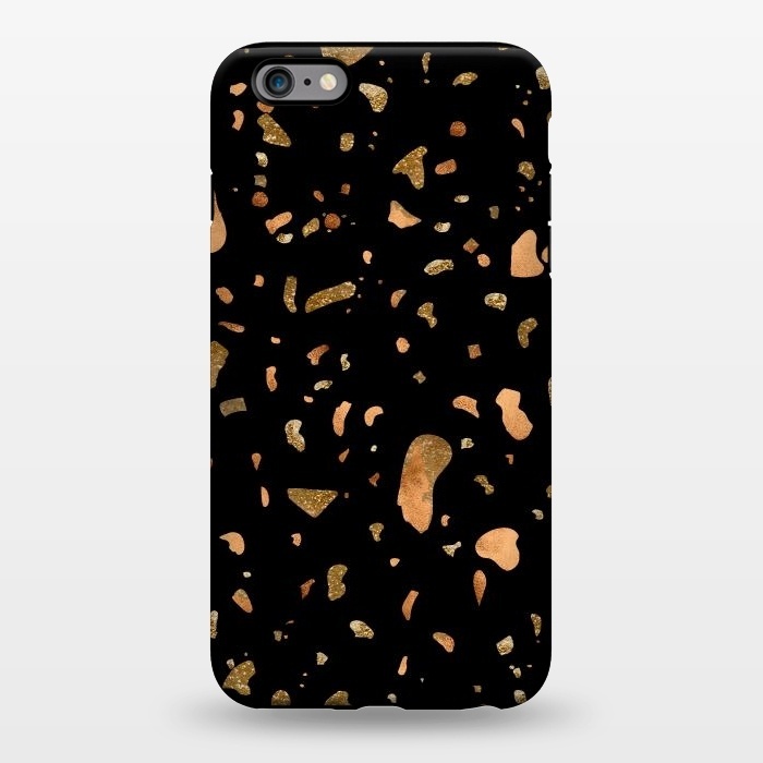 iPhone 6/6s plus StrongFit Black Terrazzo with gold and copper spots by  Utart