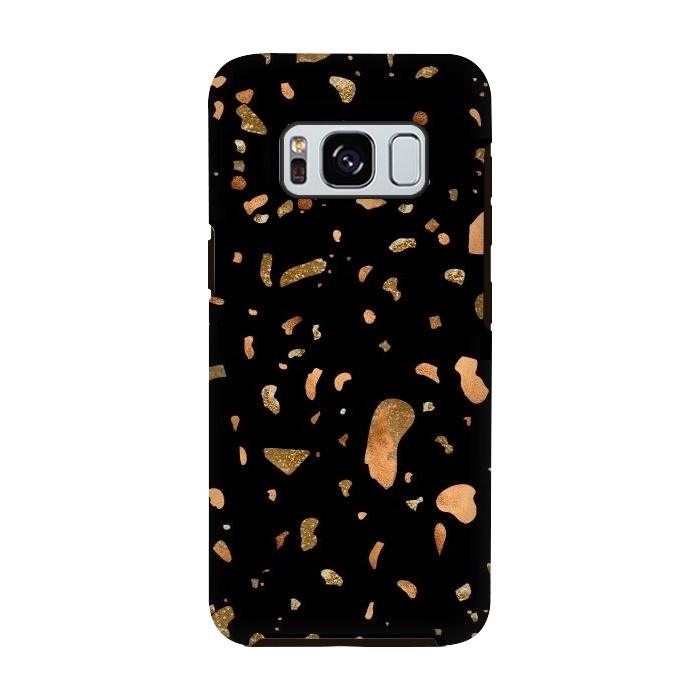 Galaxy S8 StrongFit Black Terrazzo with gold and copper spots by  Utart