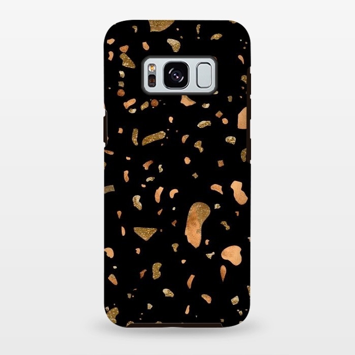 Galaxy S8 plus StrongFit Black Terrazzo with gold and copper spots by  Utart