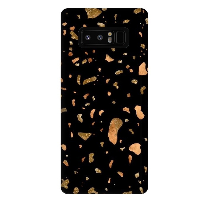 Galaxy Note 8 StrongFit Black Terrazzo with gold and copper spots by  Utart
