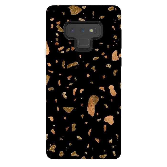 Galaxy Note 9 StrongFit Black Terrazzo with gold and copper spots by  Utart