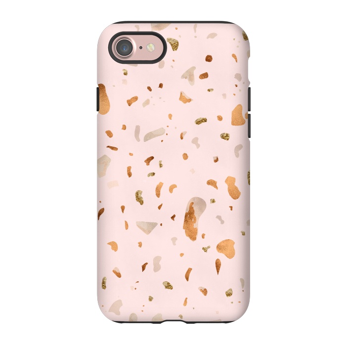iPhone 7 StrongFit Pink terrazzo with gold and copper spots by  Utart