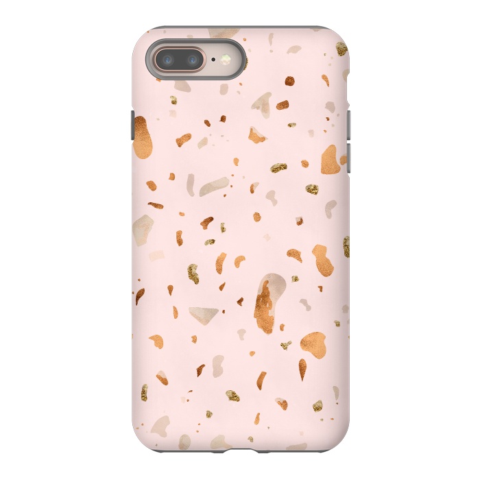 iPhone 7 plus StrongFit Pink terrazzo with gold and copper spots by  Utart