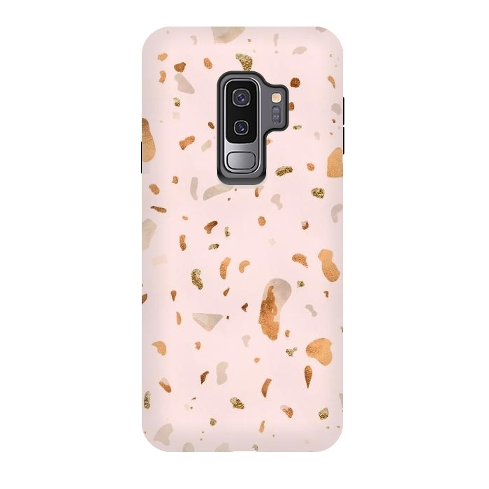 Galaxy S9 plus StrongFit Pink terrazzo with gold and copper spots by  Utart