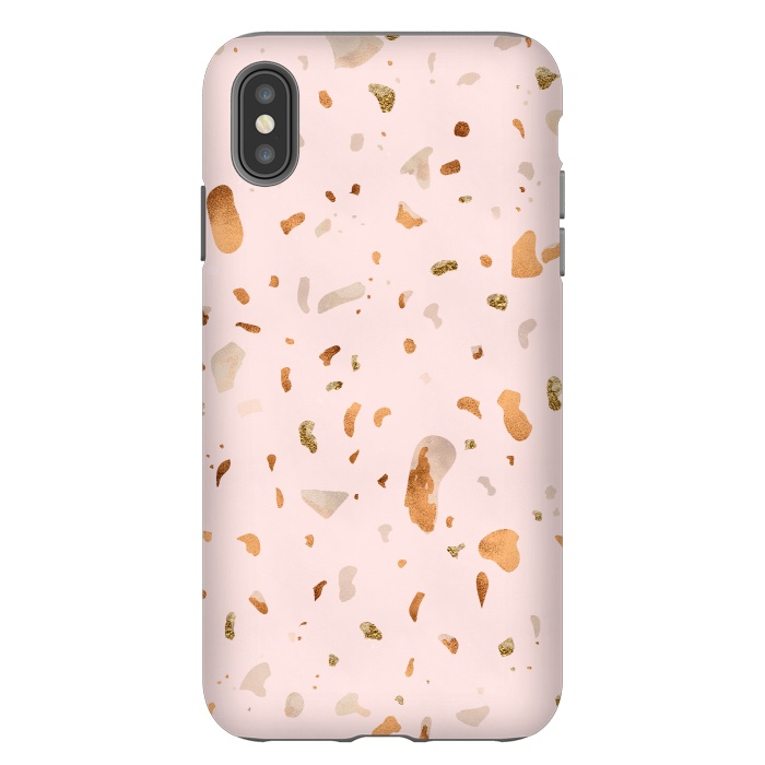 iPhone Xs Max StrongFit Pink terrazzo with gold and copper spots by  Utart