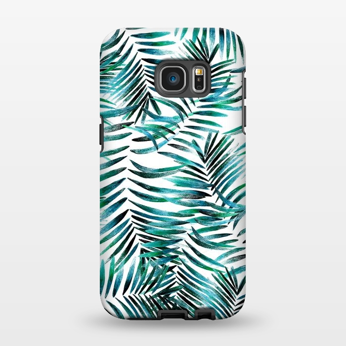 Galaxy S7 EDGE StrongFit Brushed tropical palm leaves by Oana 