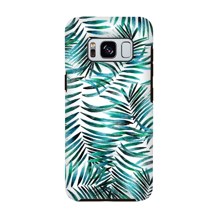 Galaxy S8 StrongFit Brushed tropical palm leaves by Oana 