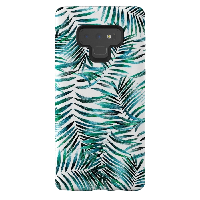 Galaxy Note 9 StrongFit Brushed tropical palm leaves by Oana 