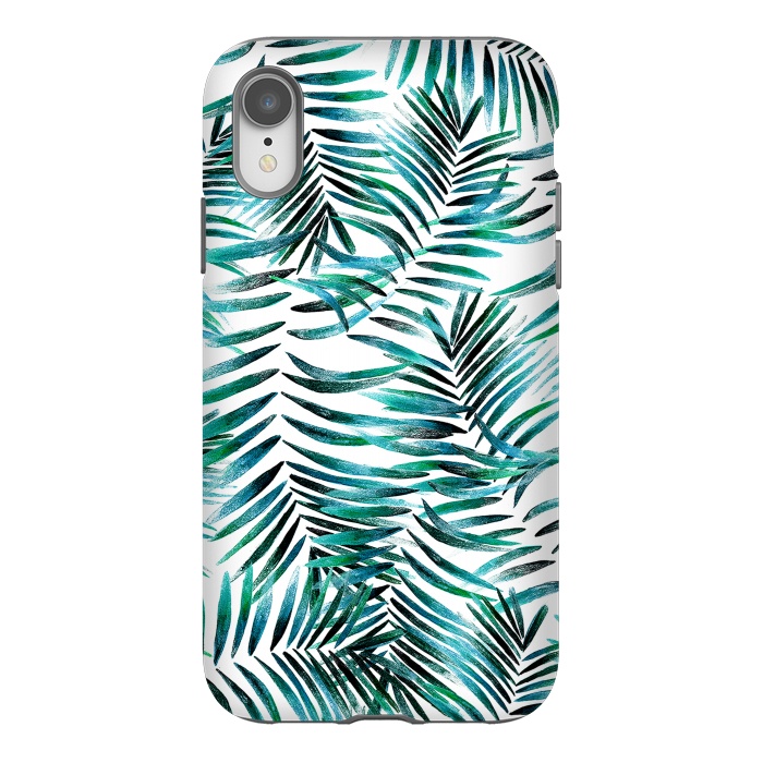 iPhone Xr StrongFit Brushed tropical palm leaves by Oana 