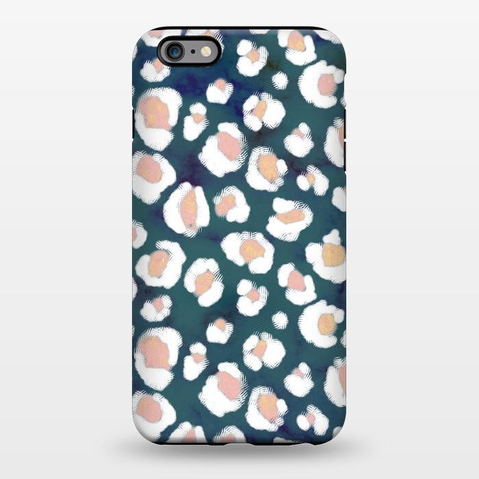 iPhone 6/6s plus StrongFit Rose gold leopard print spots on emerald by Oana 