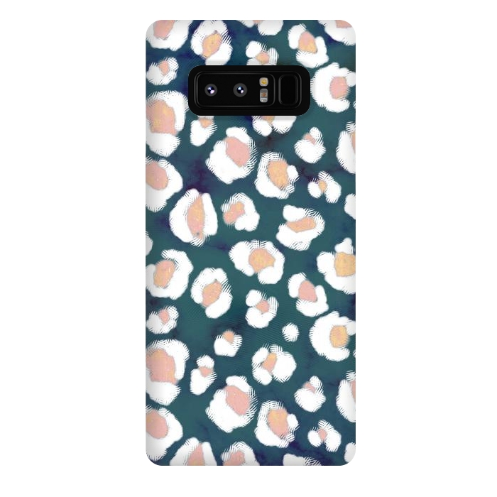 Galaxy Note 8 StrongFit Rose gold leopard print spots on emerald by Oana 