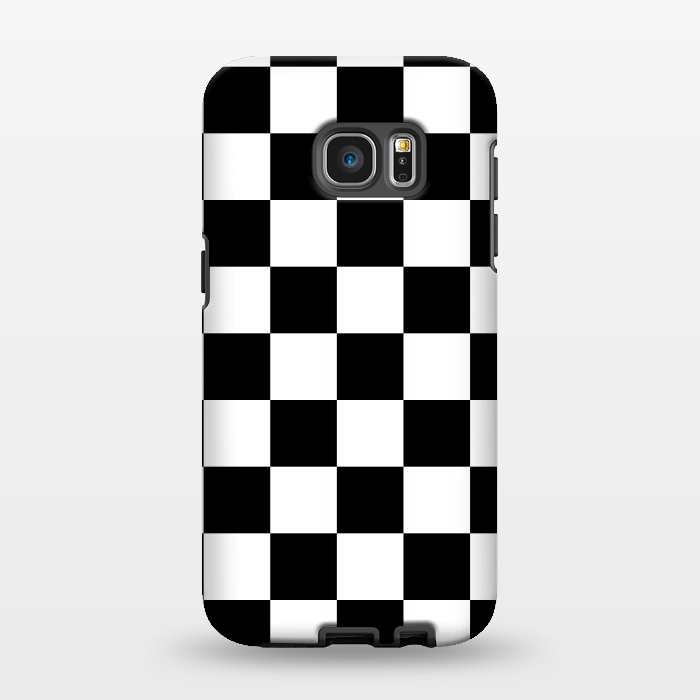 Galaxy S7 EDGE StrongFit black and white checkered  by TMSarts